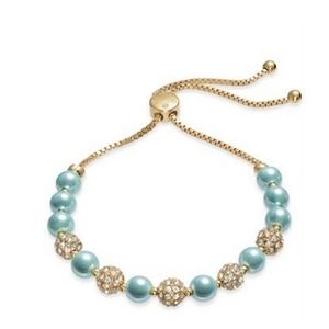 New Pave & Imitation Pearl Slider Bracelet